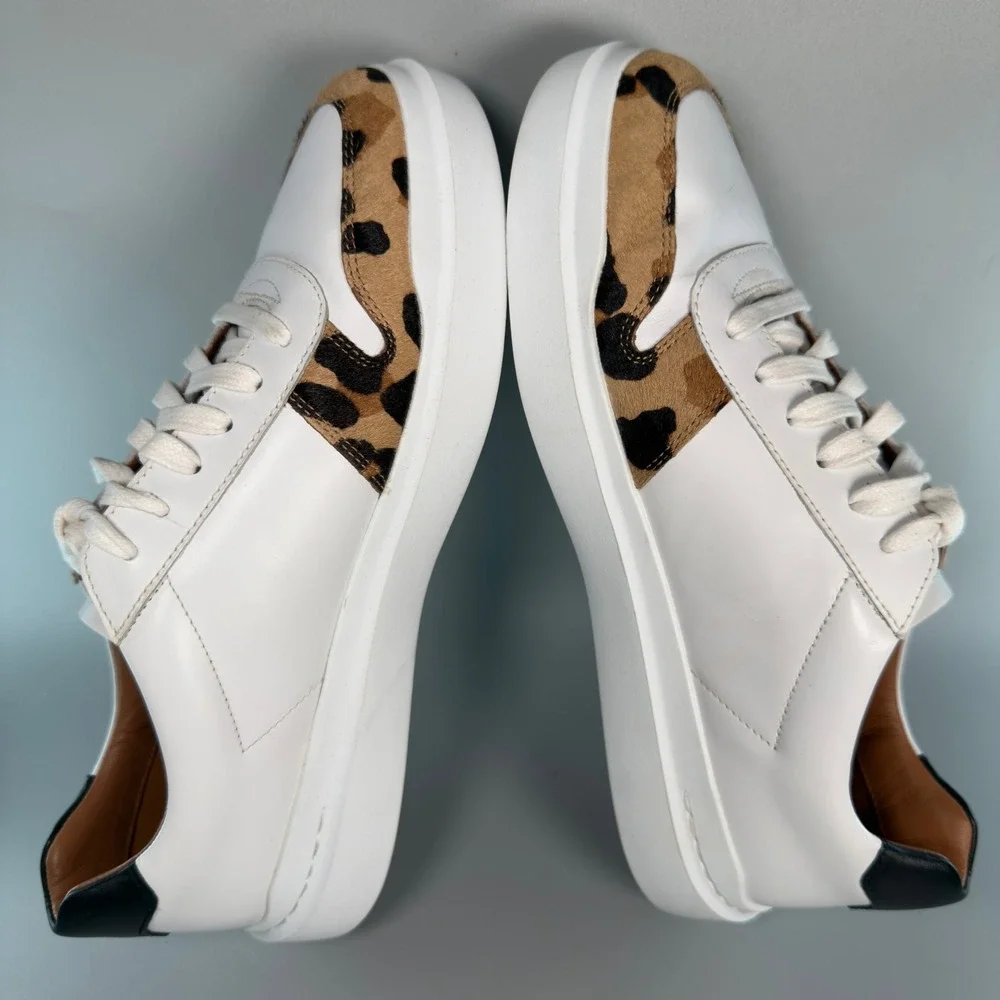 Cole Haan GrandPro Rally Court Womens 9 Dress Sneaker White Jaguar Low Lace Shoe